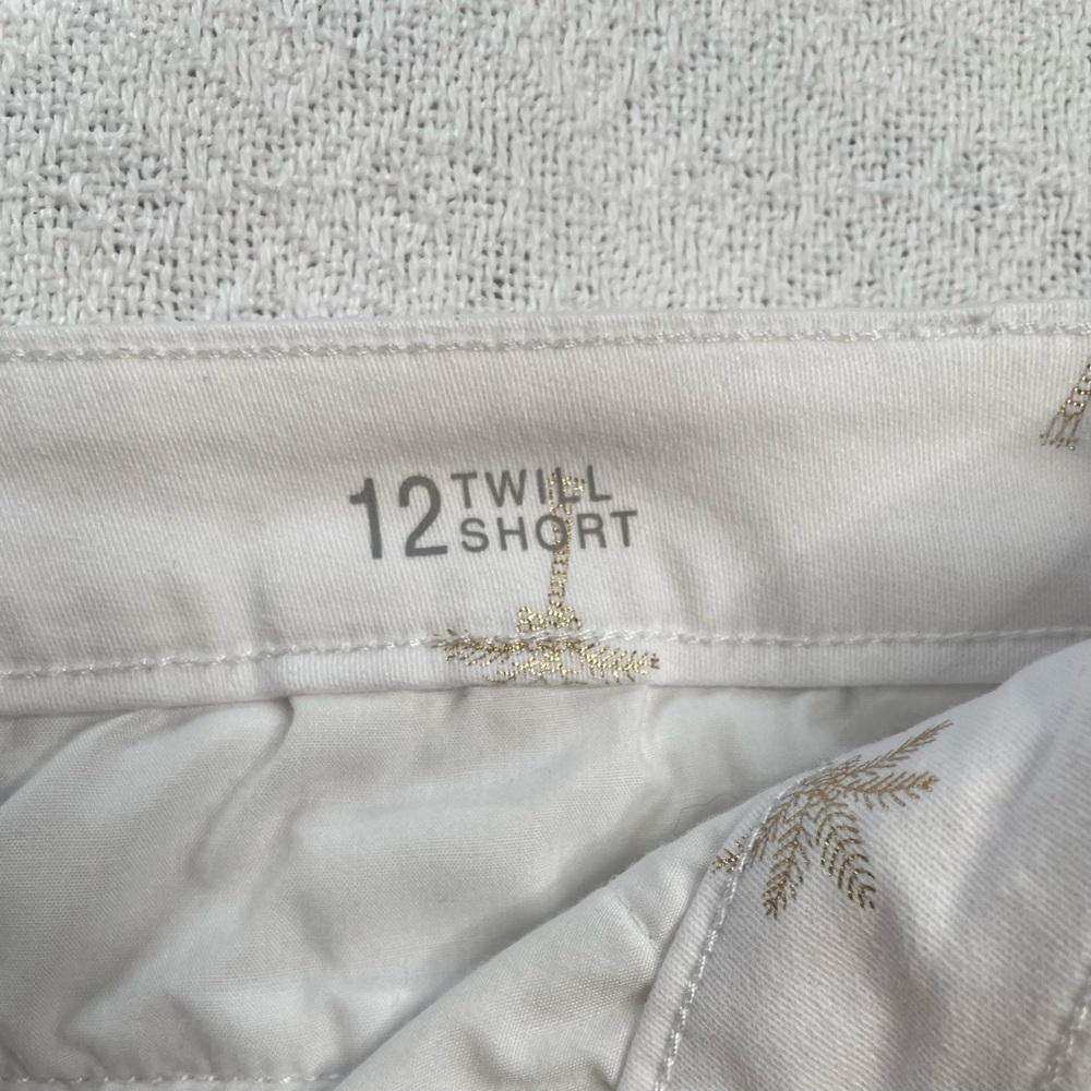 a.n.a White Shorts with‎ Gold Palm Trees Design ~ Sz 12 Twill~ Summertime - Picture 3 of 13